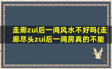 走廊zui
后一间风水不好吗(走廊尽头zui
后一间房真的不能 🐒 住吗)